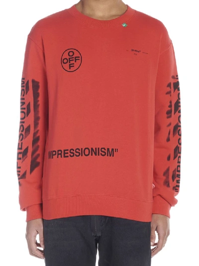 Shop Off-white Diag Stencil Sweatshirt In Red