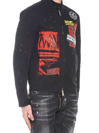 Dsquared2 Patchwork Jacket In Black
