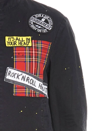 Dsquared2 Patchwork Jacket In Black