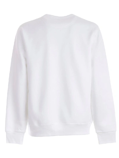 Shop Burberry Embroidered Crest Jersey Sweatshirt In White