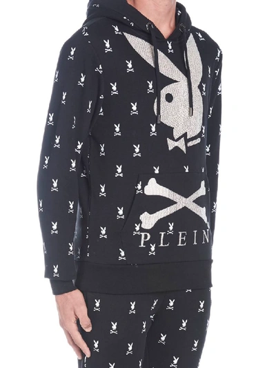 Shop Philipp Plein Playboy Hoodie In Black & White