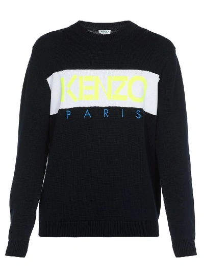 Shop Kenzo Cotton Sweatshirt In Midnight Blue