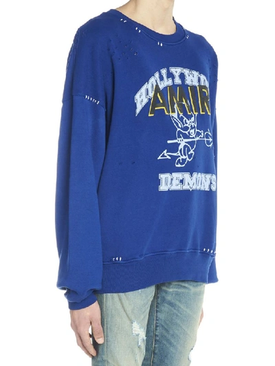 Shop Amiri Oversized  Team Crew Sweatshirt In Blue