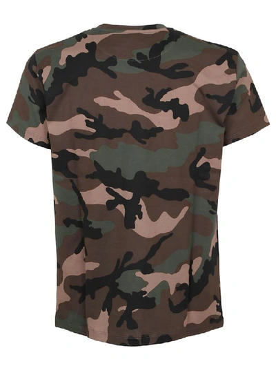 Shop Valentino Camouflage Logo Print T-shirt In Fcamou/army