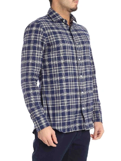 Shop Salvatore Piccolo Shirt Flannel In Blue