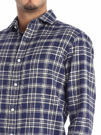 Shop Salvatore Piccolo Shirt Flannel In Blue