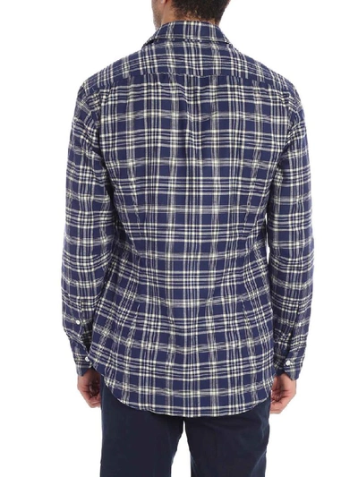 Shop Salvatore Piccolo Shirt Flannel In Blue