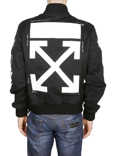 Shop Off-white Arrow Logo Print Bomber In Black