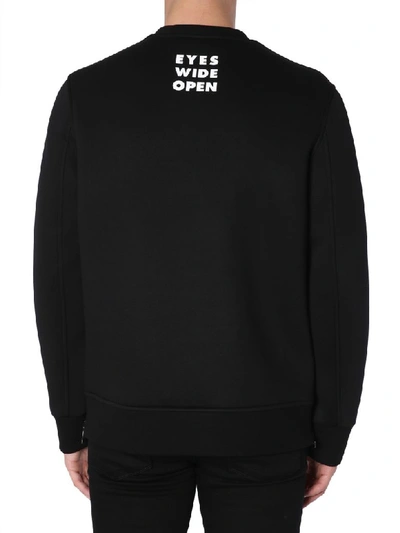 Shop Neil Barrett Eyes Wide Open Printed Sweatshirt In Nero