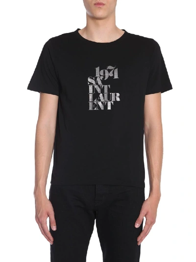 Saint Laurent Classic 1971 T-shirt In Black | ModeSens