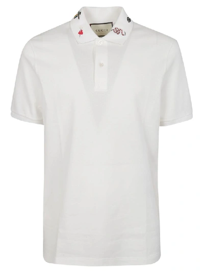 Shop Gucci Embroidered Polo Shirt