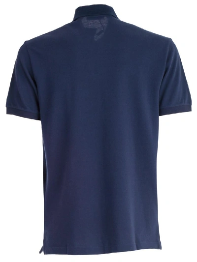 Shop Etro Embroidered Polo Shirt In Blu