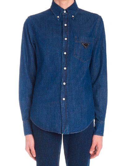 Shop Prada Shirt In Blue