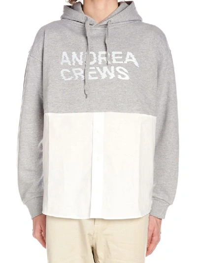 Shop Andrea Crews Hoodie In Grey