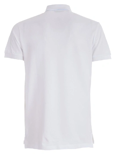 Shop Etro Embroidered Polo Shirt In Bianco
