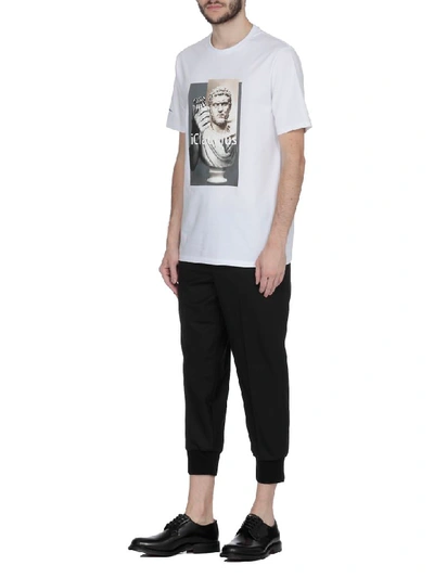 Shop Neil Barrett Cotton T-shirt In White/print