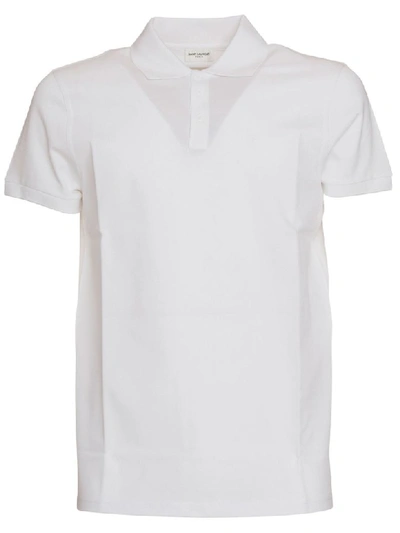 Shop Saint Laurent Polo In White In Bianco