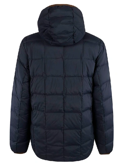 K-way Logo Patch Down Jacket In Brown/blue
