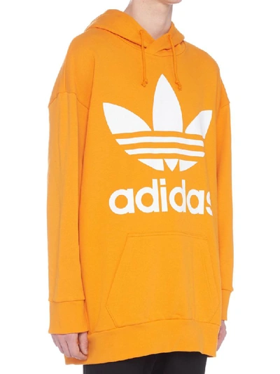 Shop Adidas Originals Trefoil Hoodie In Orange