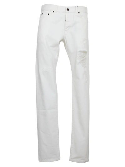 Shop Saint Laurent Jeans In White Syonewash