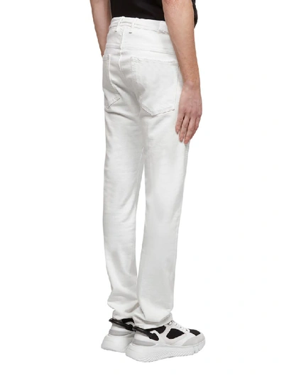 Shop Neil Barrett Straight Leg Jeans In Bianco