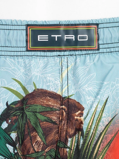 Shop Etro Printed Swim Shorts In Multicolor