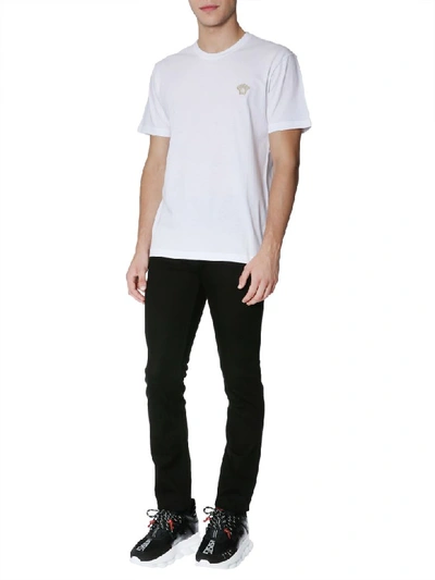 Shop Versace Round Collar T-shirt In Bianco