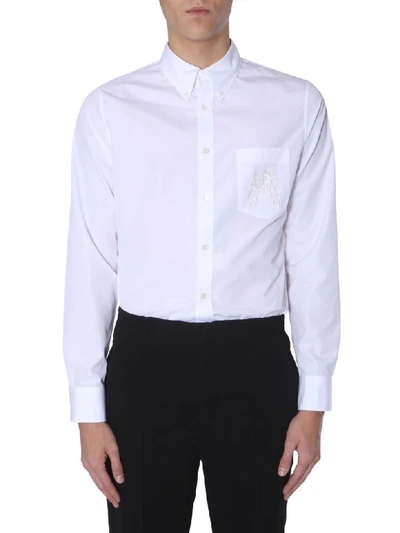 Shop Alexander Mcqueen Cotton Poplin Shirt In Bianco