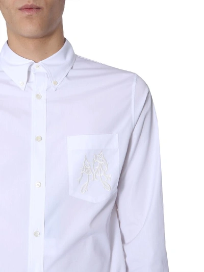 Shop Alexander Mcqueen Cotton Poplin Shirt In Bianco