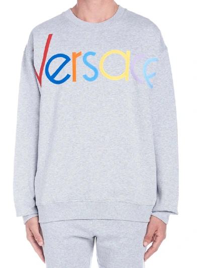 Shop Versace Sweatshirt In Grey