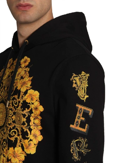 Shop Versace Sweater With Hoodie In Nero