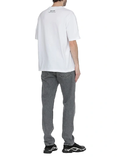 Shop Calvin Klein Cotton T-shirt In White/ Black Yellow Flag
