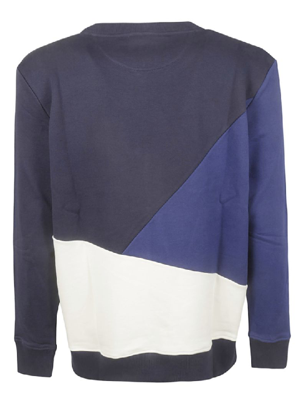 Woolrich Color Block Sweatshirt In Melton Blue | ModeSens