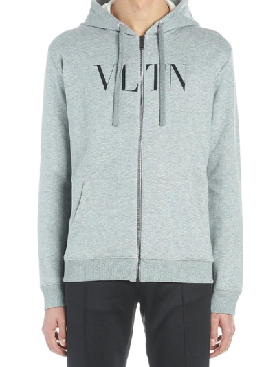 Shop Valentino Vltn Hoodie In Grey