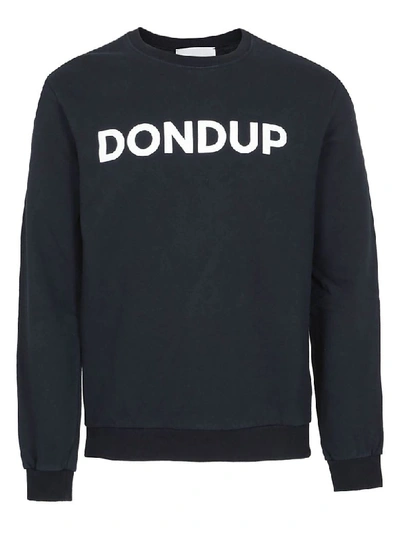Shop Dondup Logo Print Sweatshirt In Navy