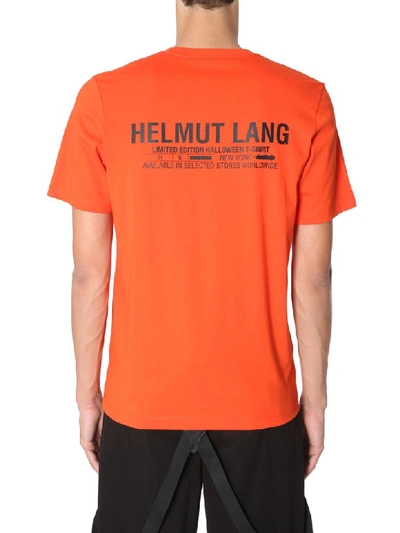 Shop Helmut Lang T-shirt With Halloween Print In Arancione