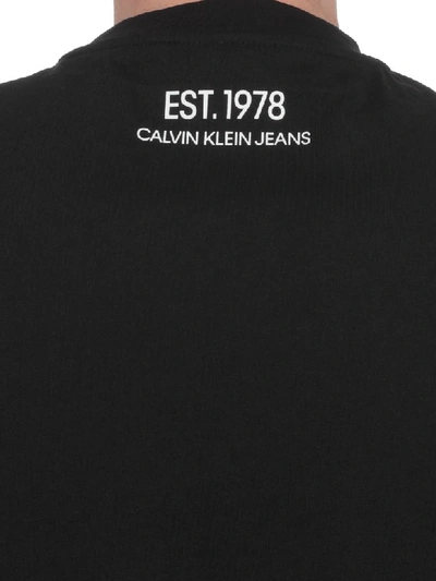 Shop Calvin Klein Cotton T-shirt In Black/white Car