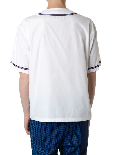 Shop Marni Zipped White Cotton Top With Contrasting Details