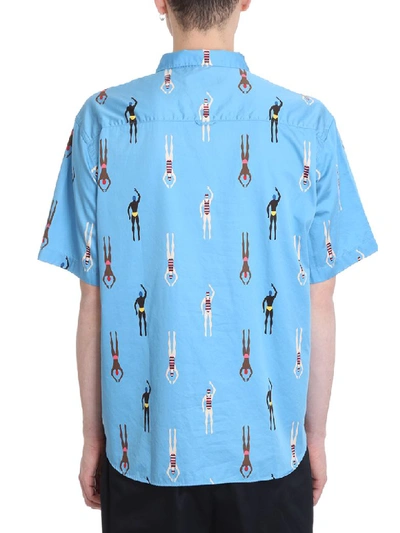 Shop Thom Browne Light Blue Cotton Shirt In Cyan