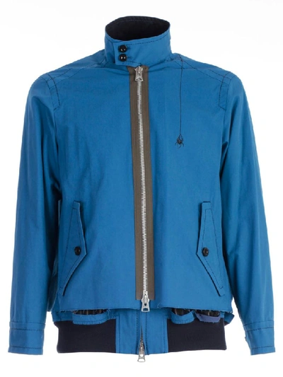 Shop Sacai Zipped Jacket In Blue