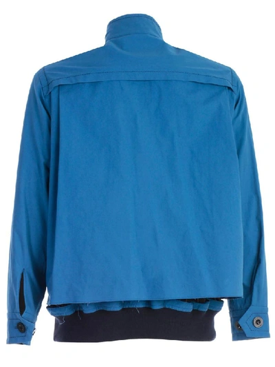 Shop Sacai Zipped Jacket In Blue