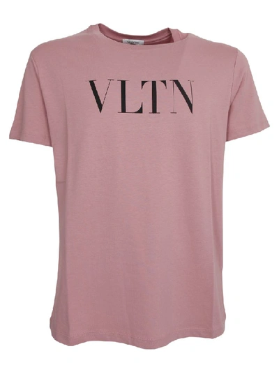 Shop Valentino Vltn Logo T-shirt In Rosa