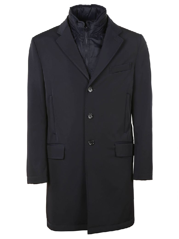 Fay Single Breasted Fitted Coat In Black | ModeSens