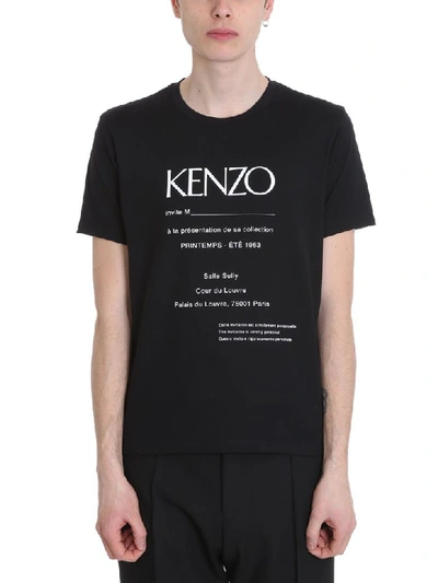 Shop Kenzo Invitation Black Cotton T-shirt