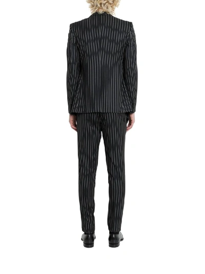 Shop Dolce & Gabbana Sicilia Suit In Pinstripe Stretch Wool In Nero