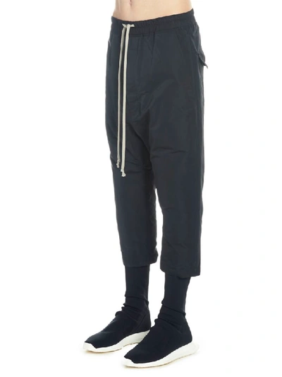 Shop Rick Owens Drownstring Cropped Pants In Black