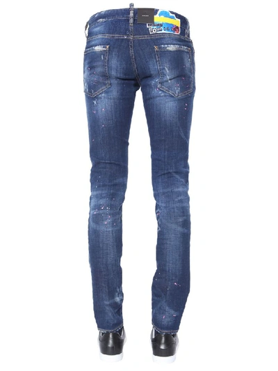 Shop Dsquared2 Slim Fit Jeans In Blu