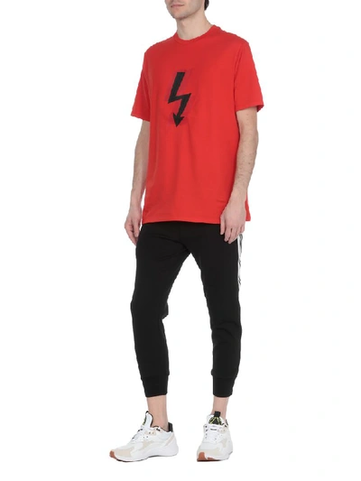 Shop Neil Barrett Cotton T-shirt In Red/black