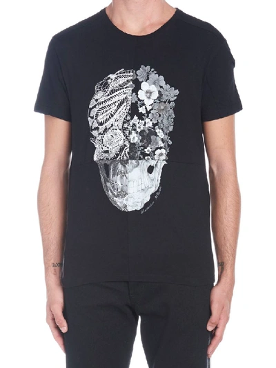 Shop Alexander Mcqueen Patchwork Skull T-shirt In Black