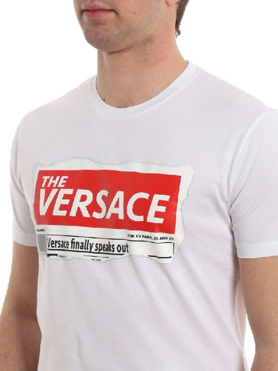 Shop Versace Headline T-shirt In White